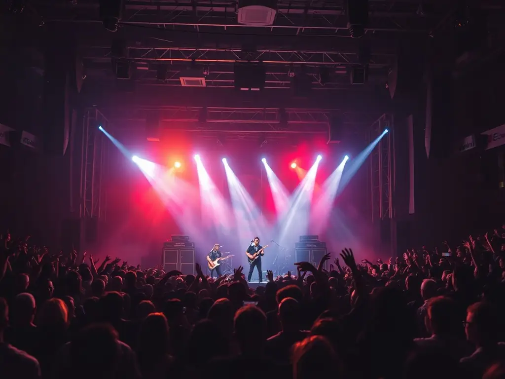 A dynamic image of a live performance at a BACK-STAGE event, capturing the energy and excitement of showcasing emerging talent to a live audience.